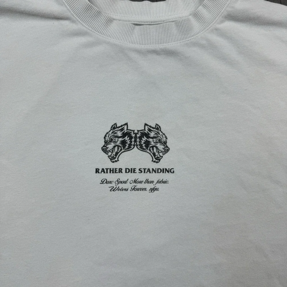 Darc Sport T Shirt Men's XXL White Wolves Bodybuilding Gym Workout Boxy Fit‎ - Picture 6 of 14